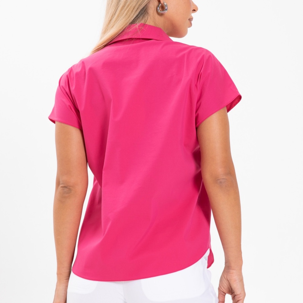 🐣Liz Claiborne Fuchsia Button-Down Shirt - Picture 2 of 10